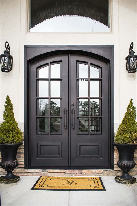 #doublefrontentrydoors (With images) | Custom front doors, Wrought iron