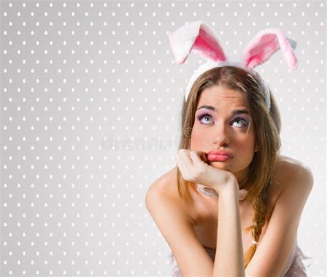Woman With Bunny Ears Stock Image Image Of Celebrate 29577545