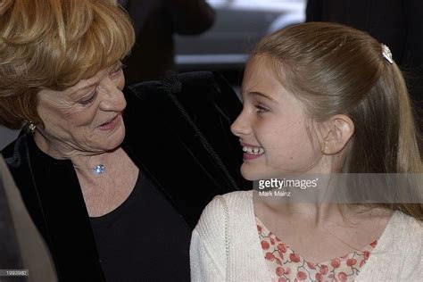 Actresses Dame Maggie Smith And Emmy Clarke Arrive At The Premiere Of