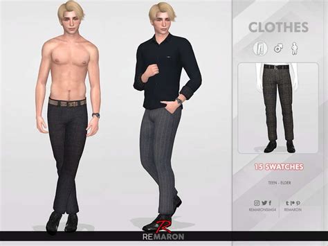 Классические мужские брюки 01 Одежда Моды для Sims 4
