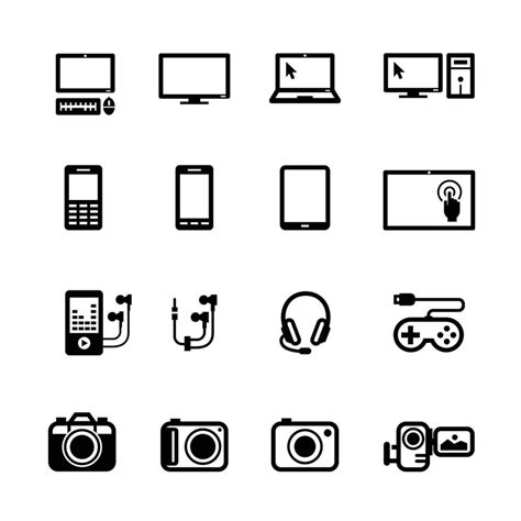 Electronic Devices Icons With White Background 7455955 Vector Art At