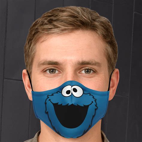 Cookie Monster Face Mask With Filter Unisex Face Mask With Etsy