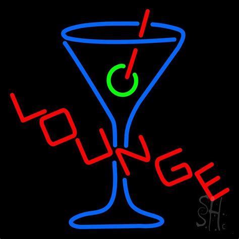 Lounge With Martini Glass Led Neon Sign Lounge Neon Signs