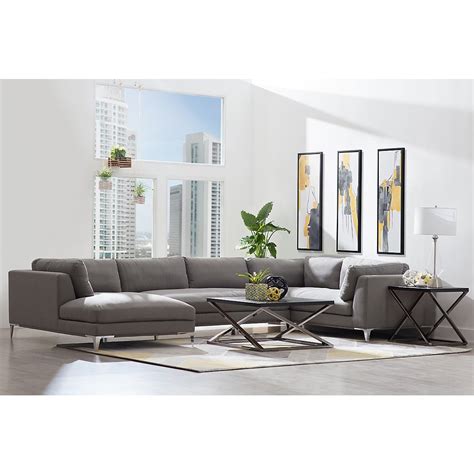 City Furniture Madison Gray Fabric Sofa