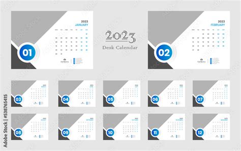 Vecteur Stock Desk Calendar 2023 Template Design Adobe Stock