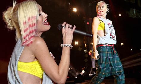 Gwen Stefani Flashes Toned Abs In Gaping Vest Top On Stage At Kroqs Holiday Concert