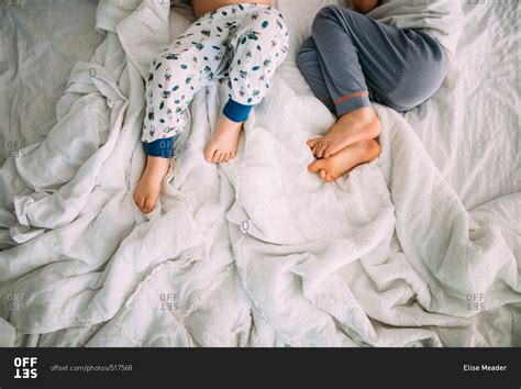 Bare Feet O Boys In A Bed Stock Photo Offset