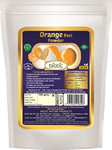 Buy Biotic Orange Peel Powder Online Herbal Powder For Skin