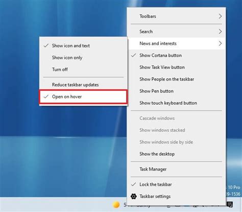 How To Prevent Taskbar News And Interests Open On Hover On Windows 10