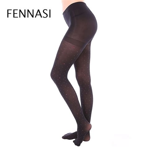 Fennasi Jacquard Polka Dot Womens Pantyhose Print With Dot Pattern Sexy Tights Nylons Lady