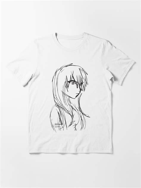 Anime Girl Sketch T Shirt For Sale By Zangetsubankai Redbubble