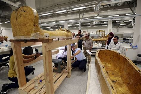 tutankhamun s coffin is taken out of sterilisation tent tutankhamun ancient artifacts