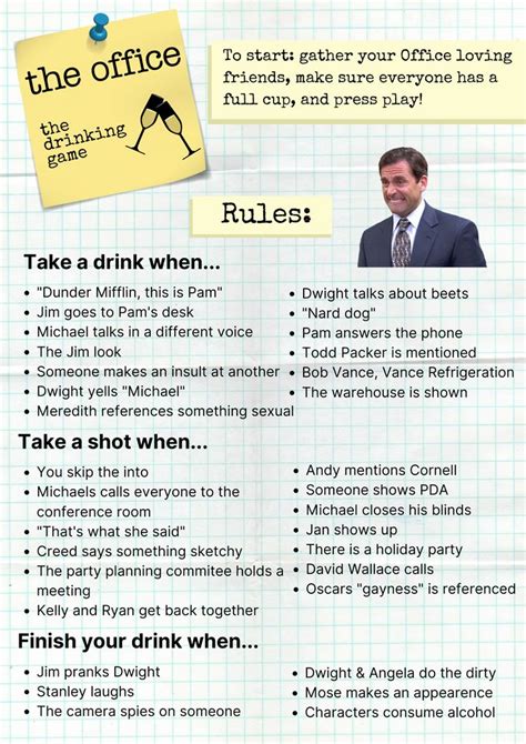 The Office Drinking Game In 2020 Drinking Games For Couples College
