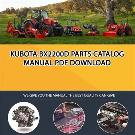 Kubota Bx2200d Parts Catalog Manual Pdf Download Service Manual