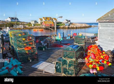 Fishing Gear On Wharf Peggys Cove Nova Scotia Canada Stock Photo Alamy