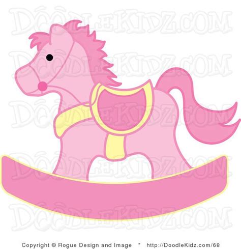 Doodle Clipart Clip Art Illustration Of A Pink Rocking Horse By Pams