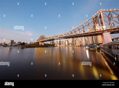 A Dawn View Of Story Bridge In The City Of Brisbane Queensland
