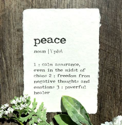 Peace Definition Print In Typewriter Font On 5x7 Or 8x10 Etsy