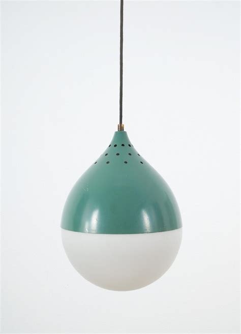 Pair Of Stilnovo Ball Pendants Lamp Opal Glass Circa 1950 At 1stdibs