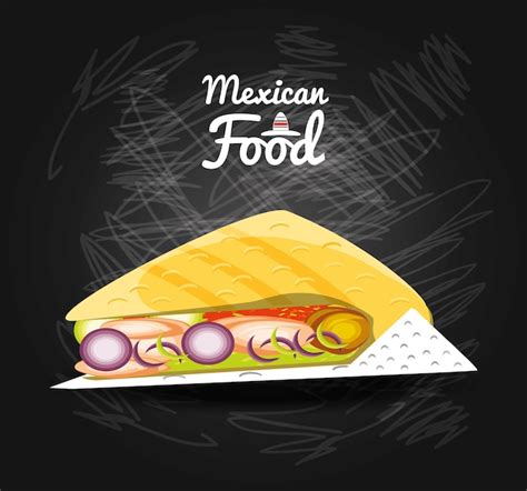Taco De Comida Tradicional Mexicana Vector Premium