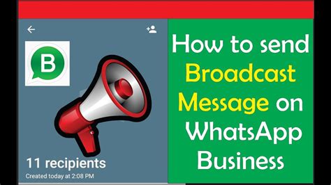 How To Send Broadcast Message On Whatsapp Business Youtube