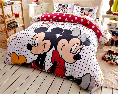 Baby crib mickey mouse bedding set 7 pcs = (bumper + sheet + pillowcase + duvet). Mickey & Minnie Mouse Polka Dot Bedding Set | EBeddingSets