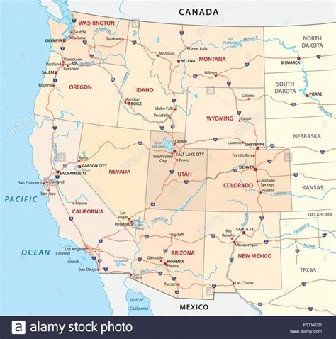 Detailed Map Of Usa West Coast Map Of World