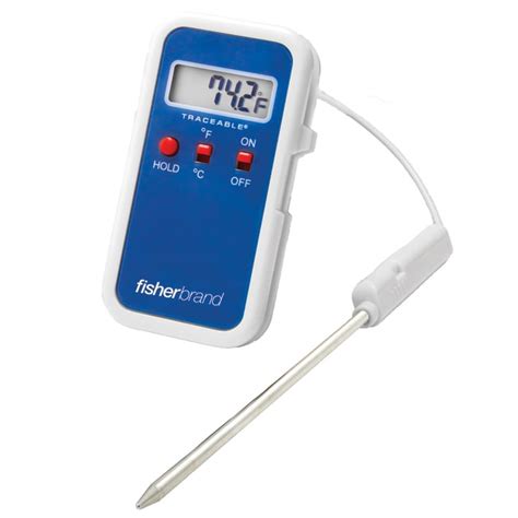 Fisherbrand Digital Thermometers With Stainless Steel Probe On Cable