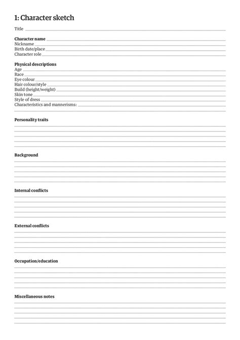 Novel Character Sheet Template The 25 Best Character Profile Ideas