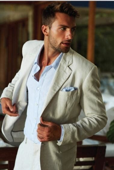 2017 Latest Coat Pant Designs Creamy White Beige Linen Casual Men Suit