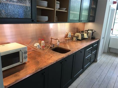 Copper counters designed with patina sheet these beautiful copper countertops were created by beth wright. Copper Cooker Splashback 750mm H (75cm) various widths • £ ...