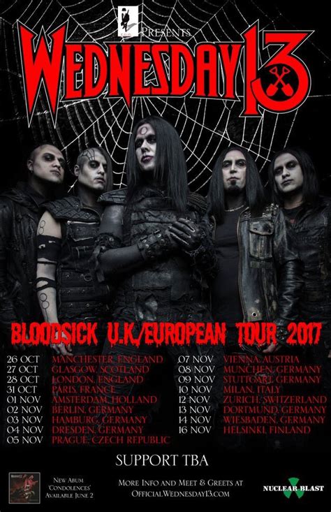 Bloodsick Uk And European Tour 2017 Wednesday 13 Wiki Fandom
