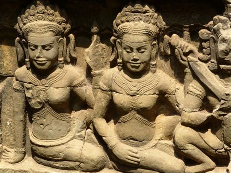 Banco de imagens monumento estátua arte antropologia templo Camboja alívio Angkor wat