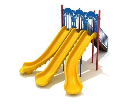 6 Foot Triple Sectional Split Slide Commercial Playground Equipment