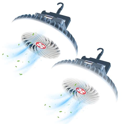 Portable Camping Fan with LED Lantern XTAUTO USB Rechargeable