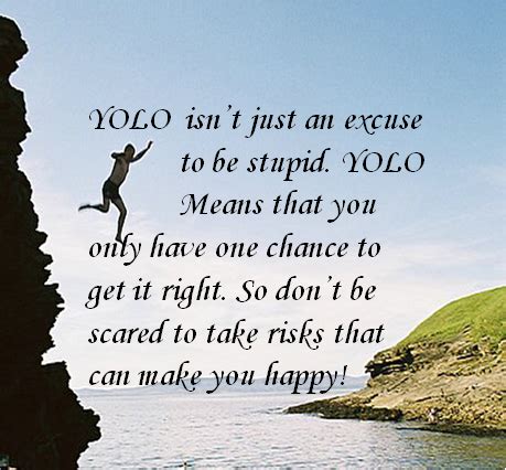 Yolo, which means 'you only live once,' is a popular slang acronym used in online and text messaging. My own YOLO quote and meaning. Thanks @Kaitlyn Marie Rocque | Yolo quote, Life quotes, Daily ...