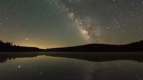 Spruce Knob Lake West Virginia Milky Way Reflection 4k Time Lapse
