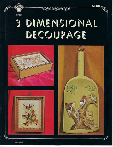 3 Dimensional Decoupage Vintage Craft How To Make Pattern Etsy