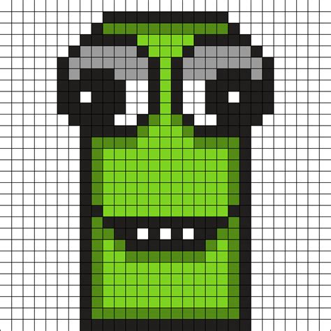 Green Rainbow Friends Perler Charm Perler Bead Pattern | Bead Sprites