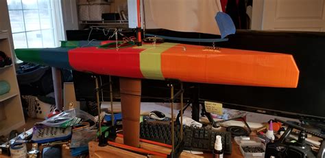 3d Printed Rc Sailboat About Ready For The First Trial 3dprinting