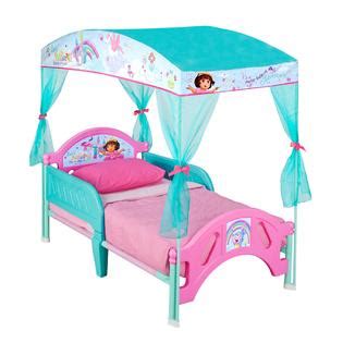 Who doesn't want to sleep under a canopy and with her friends dora and boots. Delta Children Dora Canopy Bed - Baby - Toddler Furniture ...