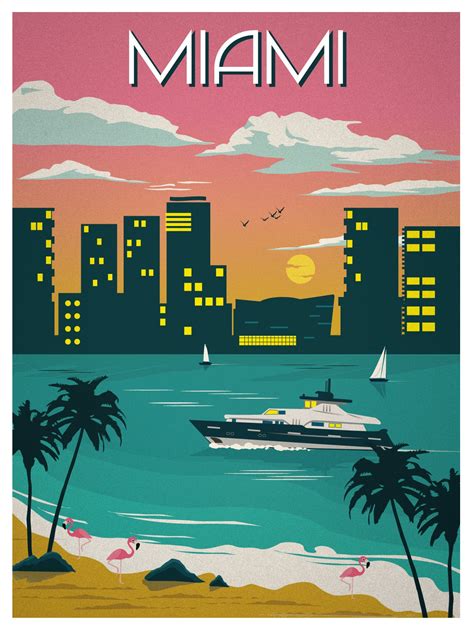 Vintage Miami Travel Poster / IdeaStorm Media Store