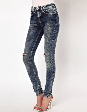Asos Asos Ridley Supersoft High Waisted Ultra Skinny Jeans In Acid