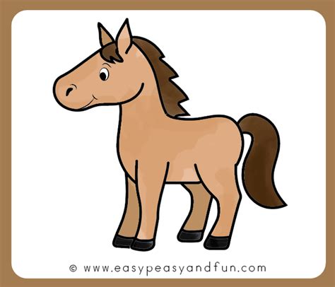How To Draw A Horse Step By Step Tutorial For Kids Cartooning Easy