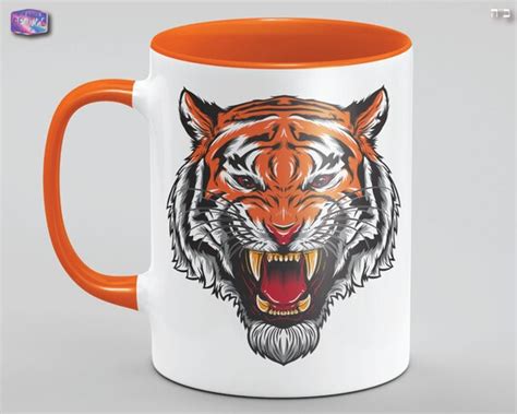 Fierce Tiger Coffee Mug Tiger Mug Birthday Gift Present Etsy
