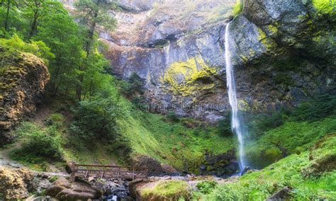 Base Of Elowah Falls In The Columbia River Gorge Stock Image Image Of