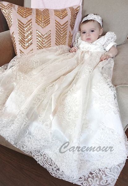Chloe Sequined Lace Christening Gown Baptism Dress Girls Christeni