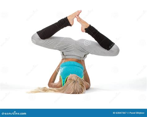 Young Fitness Girl Laying Her With Legs Up Stock Image Image Of