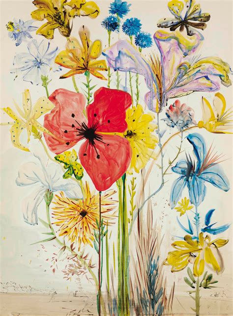 Salvador Dali 1904 1989 Fleurs Dété Dans Un Paysage Surréaliste