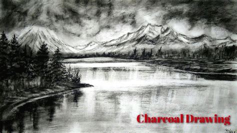 Charcoal Drawing For Beginners Easy Charcoal Drawing Landscape With